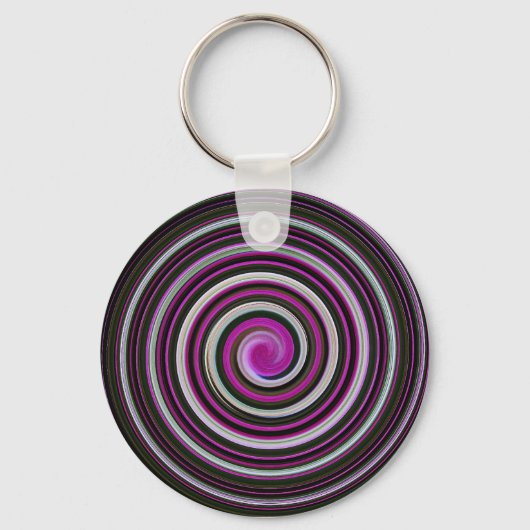紫色のスパイラルパターン キーホルダー (正面)