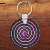 紫色のスパイラルパターン キーホルダー (正面)