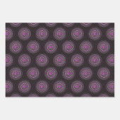 紫色のスパイラルパターン ラッピングペーパーシート (正面)