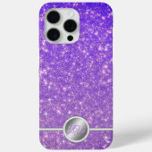 紫色のスパークリングギラギラモノグラム携帯ケース Case-Mate iPhoneケース (裏面)