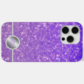 紫色のスパークリングギラギラモノグラム携帯ケース Case-Mate iPhoneケース (裏面 (横))