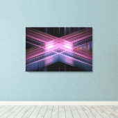 紫色のスピードラインのクロスパターン キャンバスプリント (インサイチュ (ウッドフロア))