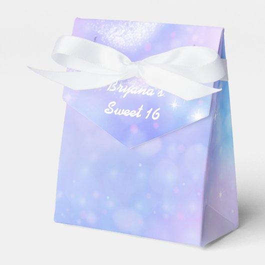 紫色のスペースライツバースデーパーティーお気に入りボックス フェイバーボックス (正面サイド)