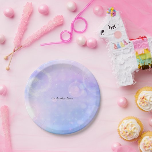 紫色のスペースライツバースデーパーティーお気に入りボックス ペーパープレート (パーティー)