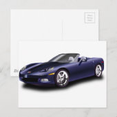紫色のスポーツカー ポストカード (正面/裏面)