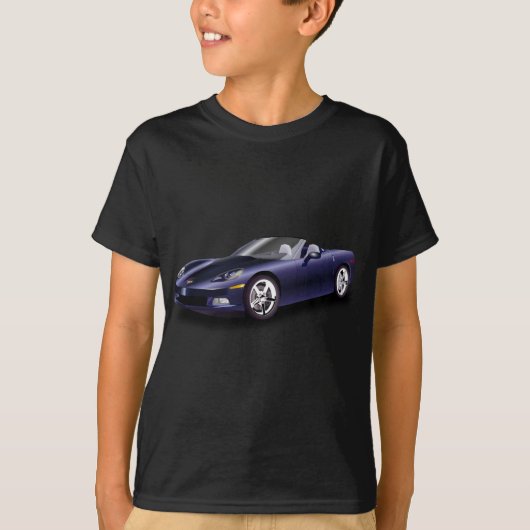 紫色のスポーツカー Tシャツ (正面)