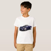 紫色のスポーツカー Tシャツ (正面フル)