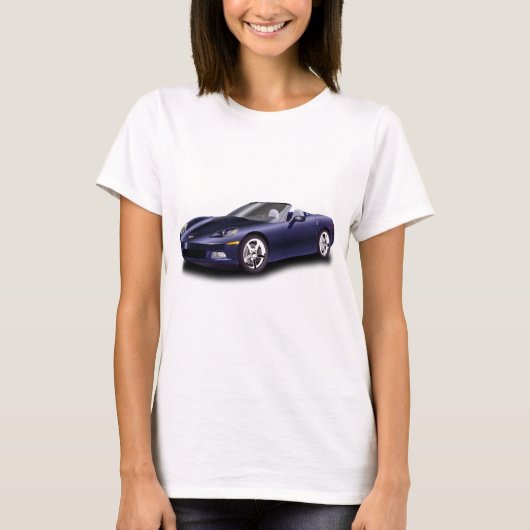 紫色のスポーツカー Tシャツ (正面)