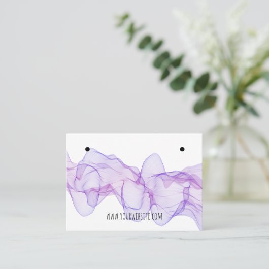 紫色のスモークイヤリング表示カード 名刺 (スタンド正面)