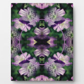 紫色のゼラニウムの花あなたの写真を追加 フォトプラーク (正面)
