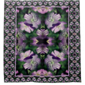 紫色のゼラニウムの花の乗算抽象芸術 シャワーカーテン (正面)