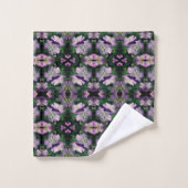 紫色のゼラニウムの花の乗算抽象芸術 バスタオルセット (ウォッシュタオル)