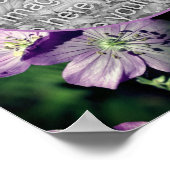 紫色のゼラニウム花フレームあなたの写真を追加 ポスター (角)