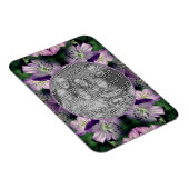 紫色のゼラニウム花フレームあなたの写真を追加 マグネット (右側)