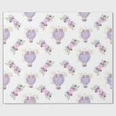 紫色のゾウの贈り物ラッピング紙、ベビーシャワーw ラッピングペーパー (フラット)