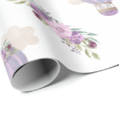 紫色のゾウの贈り物ラッピング紙、ベビーシャワーw ラッピングペーパー (ロールコーナー)