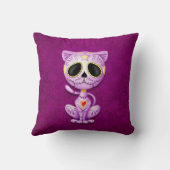 紫色のゾンビの砂糖の子ネコ クッション (裏面)