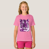 紫色のタイガーシャツ Tシャツ (正面フル)