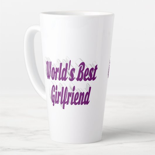 紫色のタイポグラフィ カフェラテマグ (左アングル)