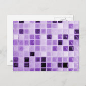 紫色のタイルパターン ポストカード (正面/裏面)