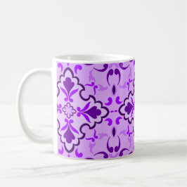 紫色のタイル模様 コーヒーマグカップ