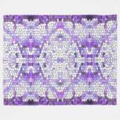 紫色のタイル – モザイク,ギリシャスタイル, フリースブランケット (正面(横))