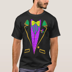 紫色のタキシード衣装ルイジアナMardi Grasメンズボーイ Tシャツ