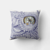 紫色のタコのコンパス クッション (裏面)