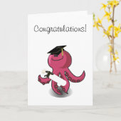 紫色のタコの卒業生 カード (黄色い花)