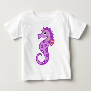 紫色のタツノオトシゴ ベビーTシャツ