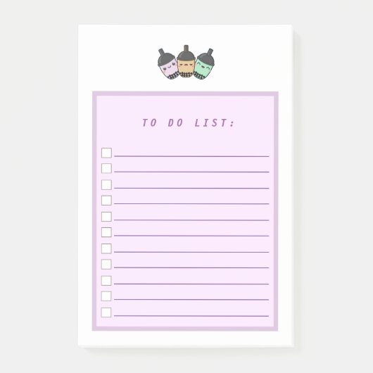 紫色のタロイバブルティーボバ一覧へ ポストイット (正面)