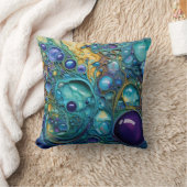 紫色のターコイズのバブオーガニックル図形 クッション (ブランケット)