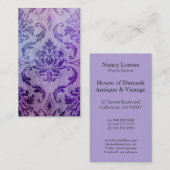 紫色のダイヤモンドのダマスク織、影および霧 名刺 (正面/裏面)