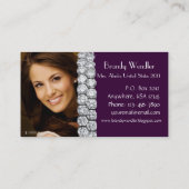 紫色のダイヤモンドのページェントの名刺 名刺 (裏面)