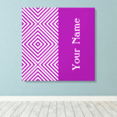 紫色のダイヤモンドシェブロン（名前@ Emporiomoffa） キャンバスプリント (インサイチュ (ウッドフロア))