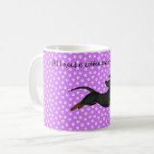 紫色のダシュントのコーヒーマグのポープリントパターン コーヒーマグカップ (正面左)