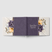 紫色のダマスクと秋の結婚花 ゲストブック (全面)