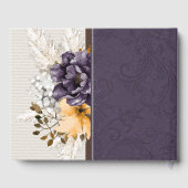 紫色のダマスクと秋の結婚花 ゲストブック (裏面)