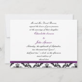 紫色のダマスクの結婚式招待状 招待状 (裏面)