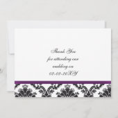 紫色のダマスクサンキューカード サンキューカード (裏面)