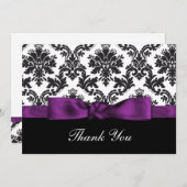 紫色のダマスクサンキューカード サンキューカード (正面/裏面)