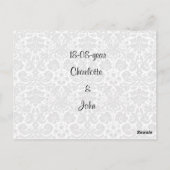 紫色のダマスクサンキューカード ポストカード (裏面)