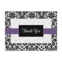 紫色のダマスクサンキューカード