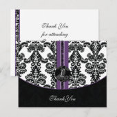 紫色のダマスクサンキューカード ポストカード (正面/裏面)