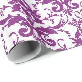 紫色のダマスク模様 ラッピングペーパー (ロールコーナー)