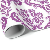 紫色のダマスク模様 ラッピングペーパー (ロールコーナー)
