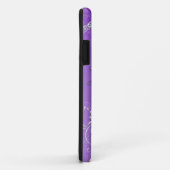 紫色のダマスク織のプリンセスのティアラのパーソナライズな箱 Case-Mate iPhoneケース (裏面/右)