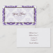 紫色のダマスク織の名刺 名刺 (正面/裏面)