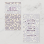 紫色のダマスク織の装飾の名刺 名刺 (正面/裏面)