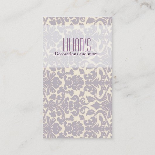 紫色のダマスク織の装飾の名刺 名刺 (正面)